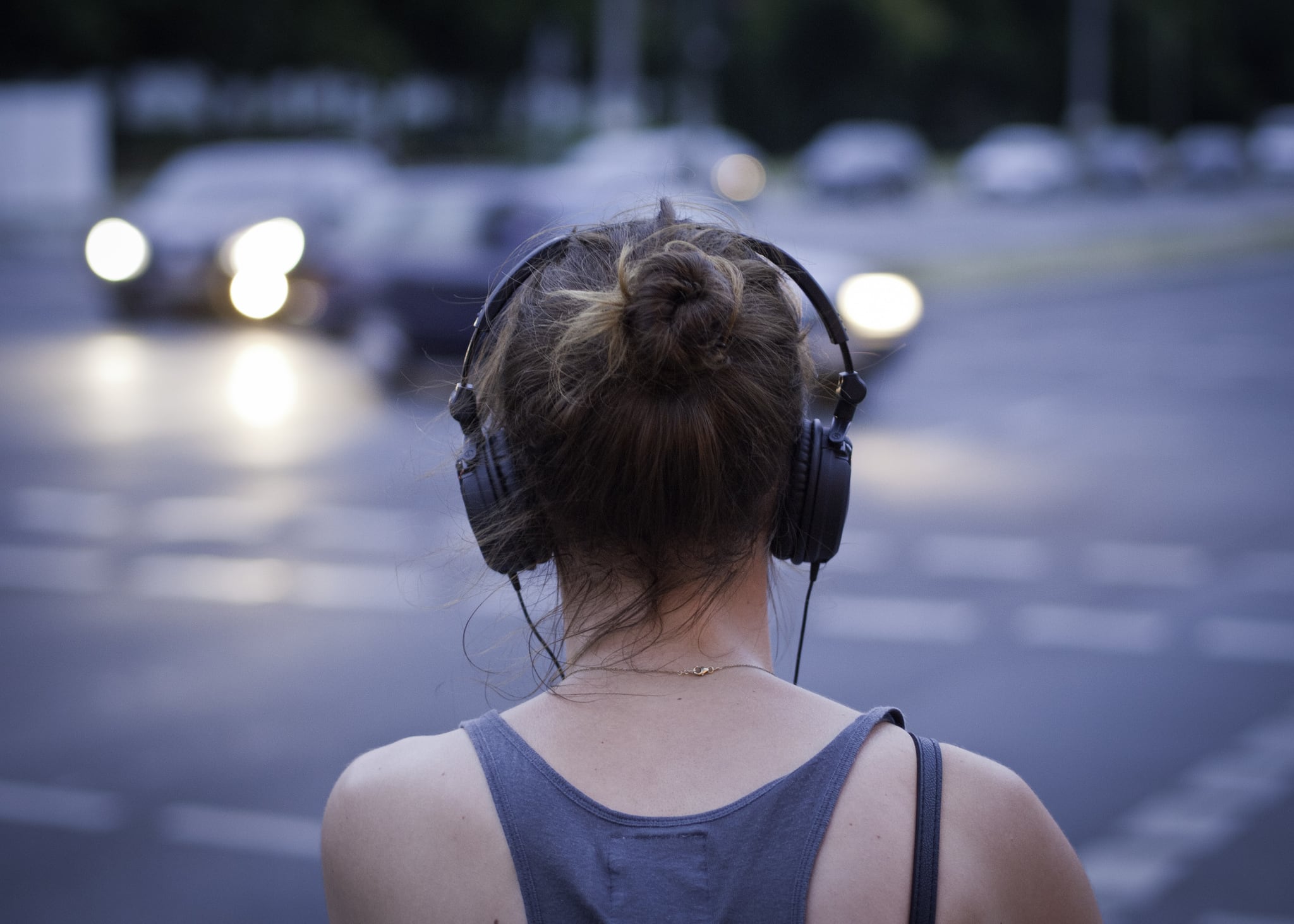 Girl with headphones