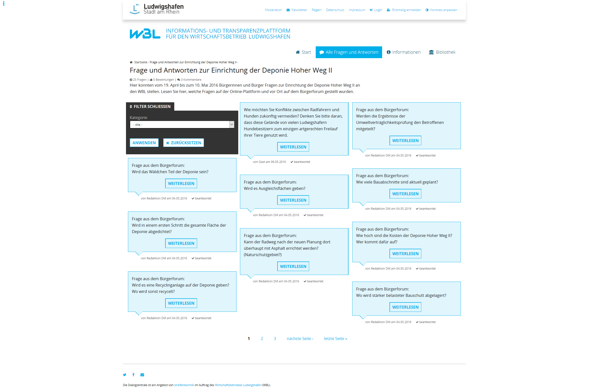 Screenshot Online-Transparenzplattform von Zebralog